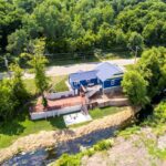 House for sale in New Glarus WI. Aerial photo. Listing by Carson Crist of Crist Real Estate Group